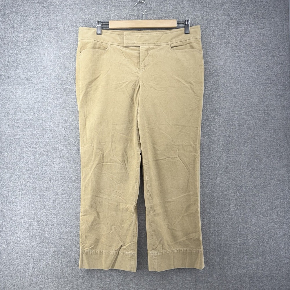 Lilly Pulitzer Palm Beach Fit Corduroy Cropped Pants Women Size 8 Brown Casual